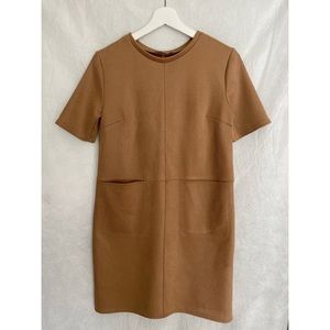 Zara Light Caramel Shift Dress Tan Size S (EUC)